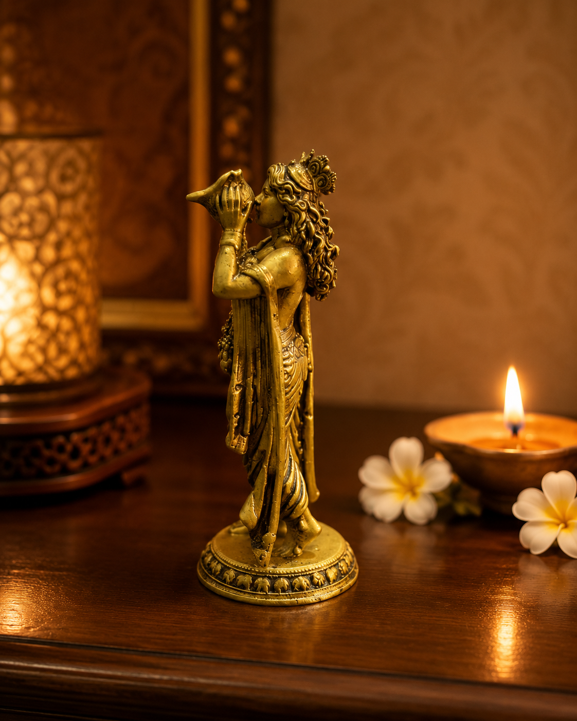 Krishna with sankh_home/office