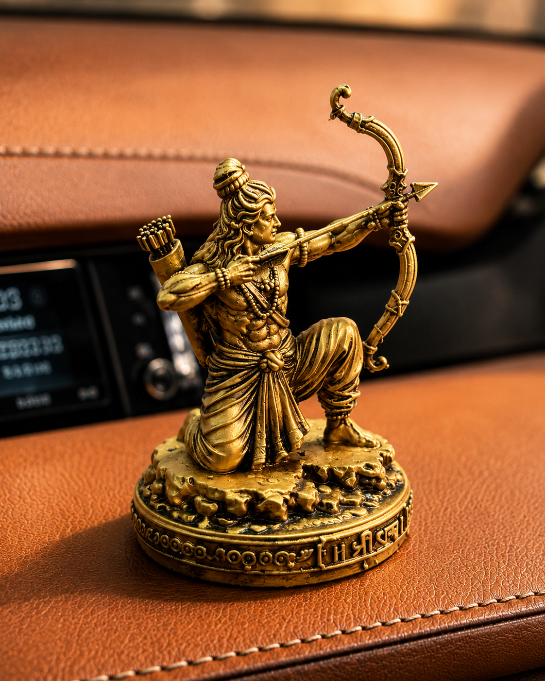 Divine Protection Combo – Panchmukhi Hanuman Car Hanging with Lord Ram Divine Statue