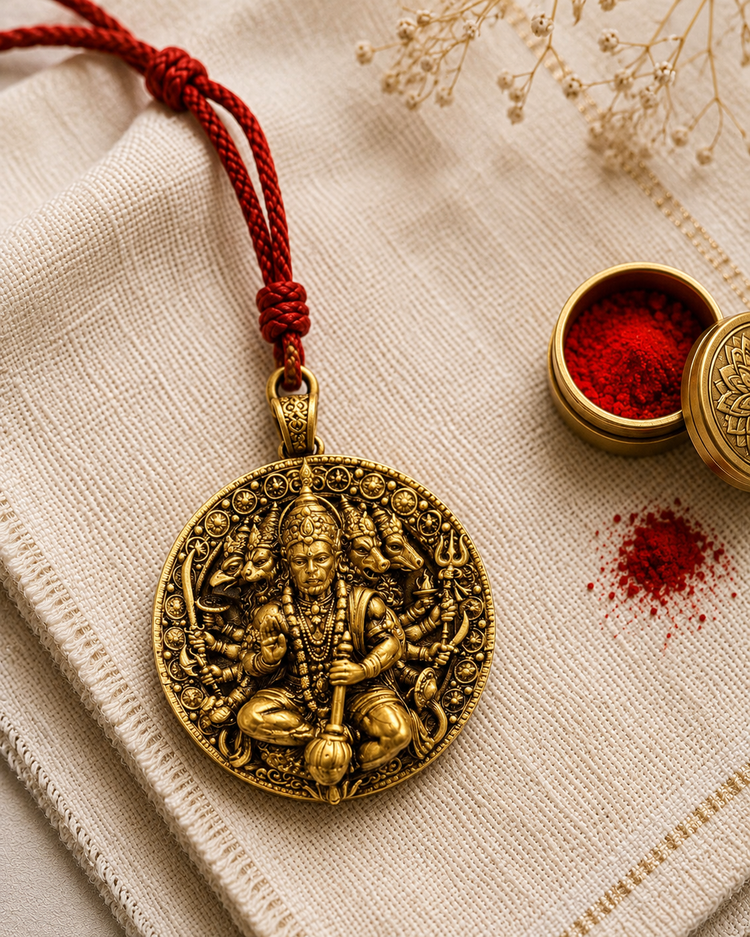Divine Panchmukhi Hanuman Ji Car Rear View Mirror Hanging