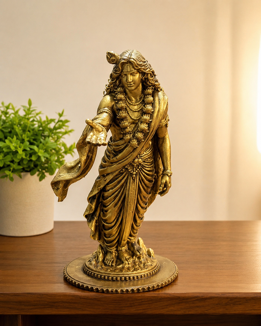 Shri Krishna Viyog Murti – Divine Separation Idol in Antique Gold Finish
