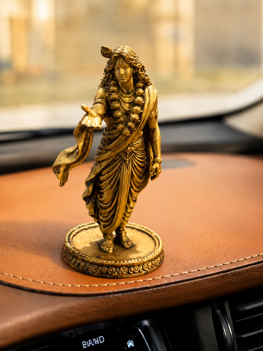 Shri Krishna Viyog Murti – Divine Separation Idol in Antique Gold Finish