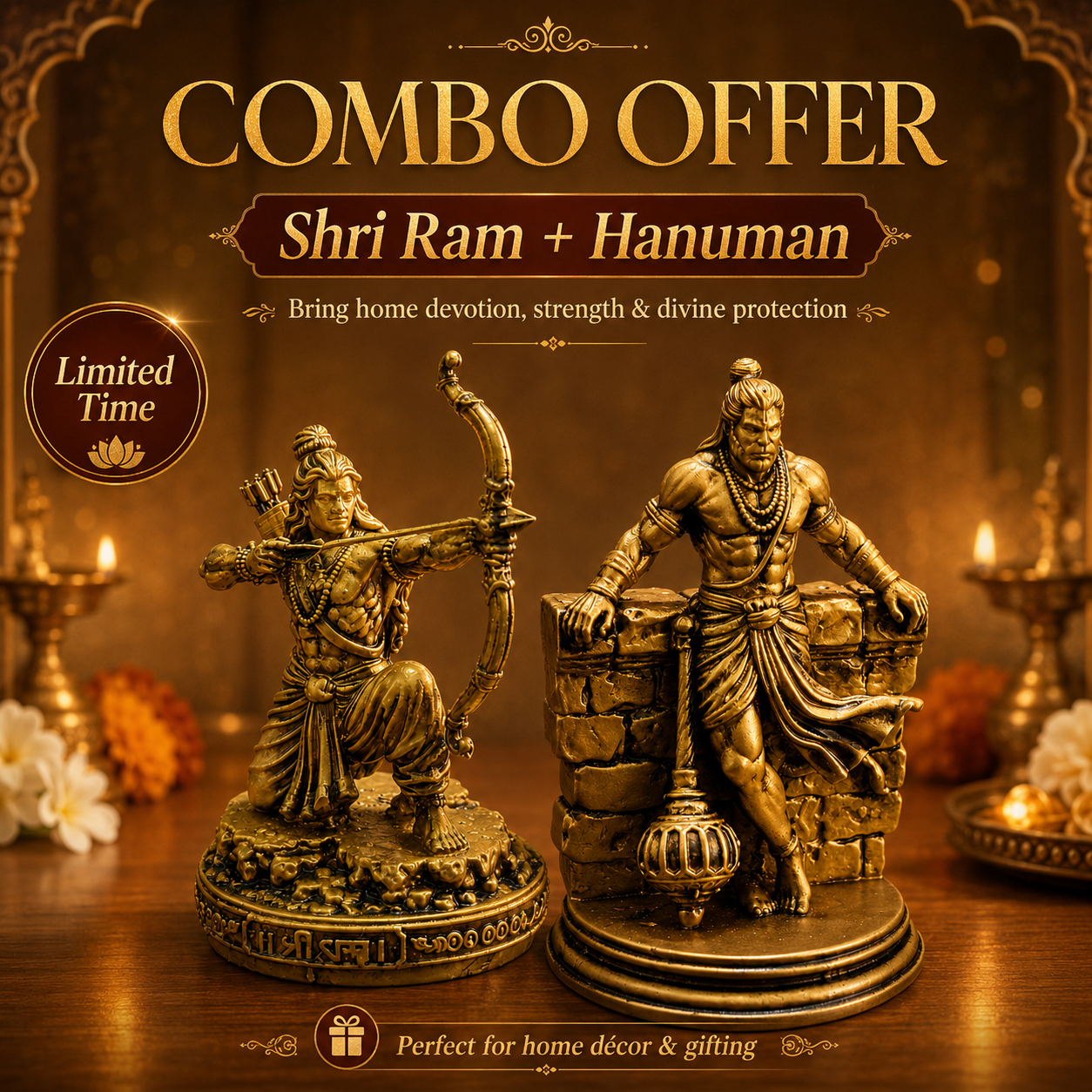 Shri Ram + Hanuman Divine Protection Combo