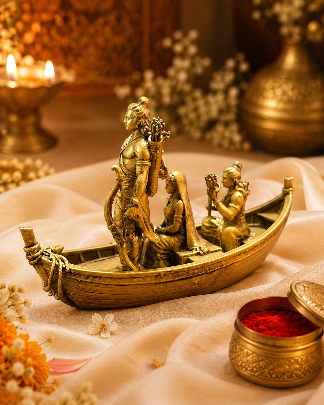 Shri Ram, Sita & Lakshman – Exile Journey Boat Idol