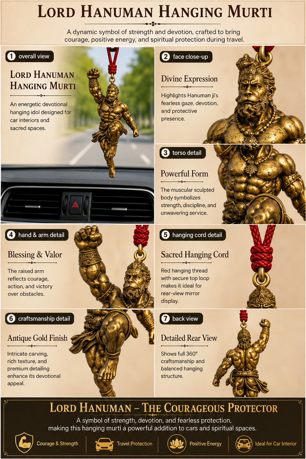 Veer Hanuman Pendant– Symbol of Strength, Protection & Fearless Energy