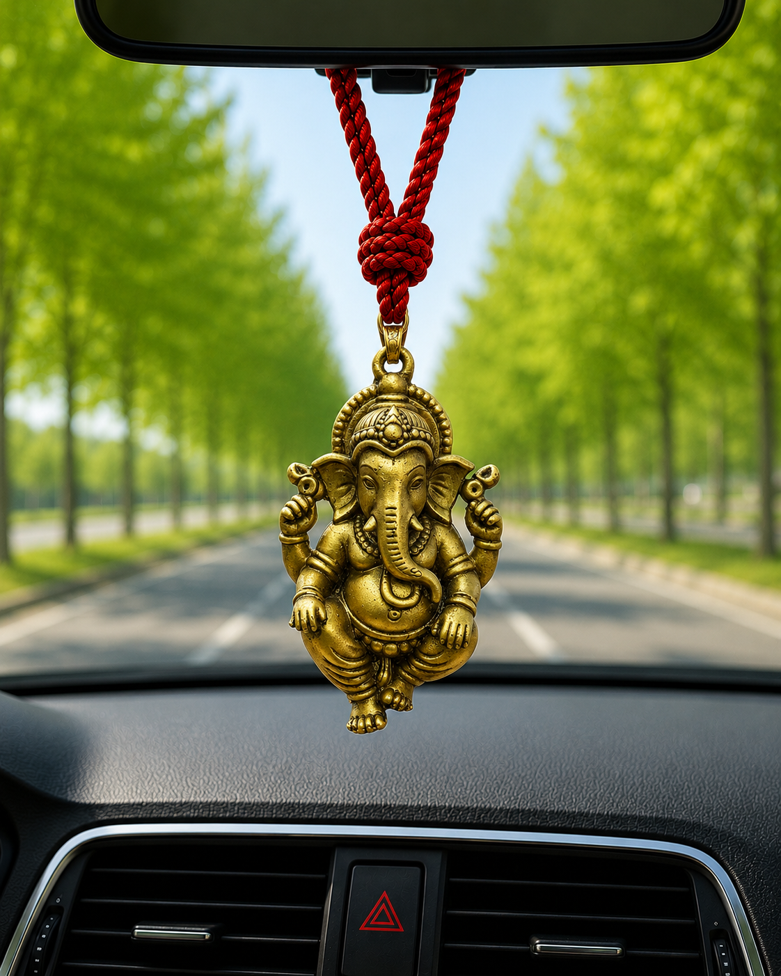 Ganesha Car Hanging Pendant with Red Sacred Thread