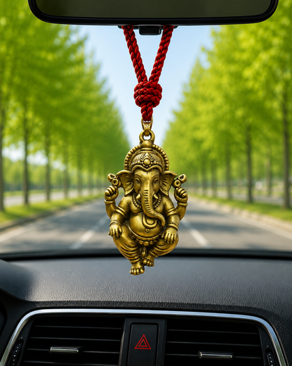 Ganesha Car Hanging Pendant with Red Sacred Thread