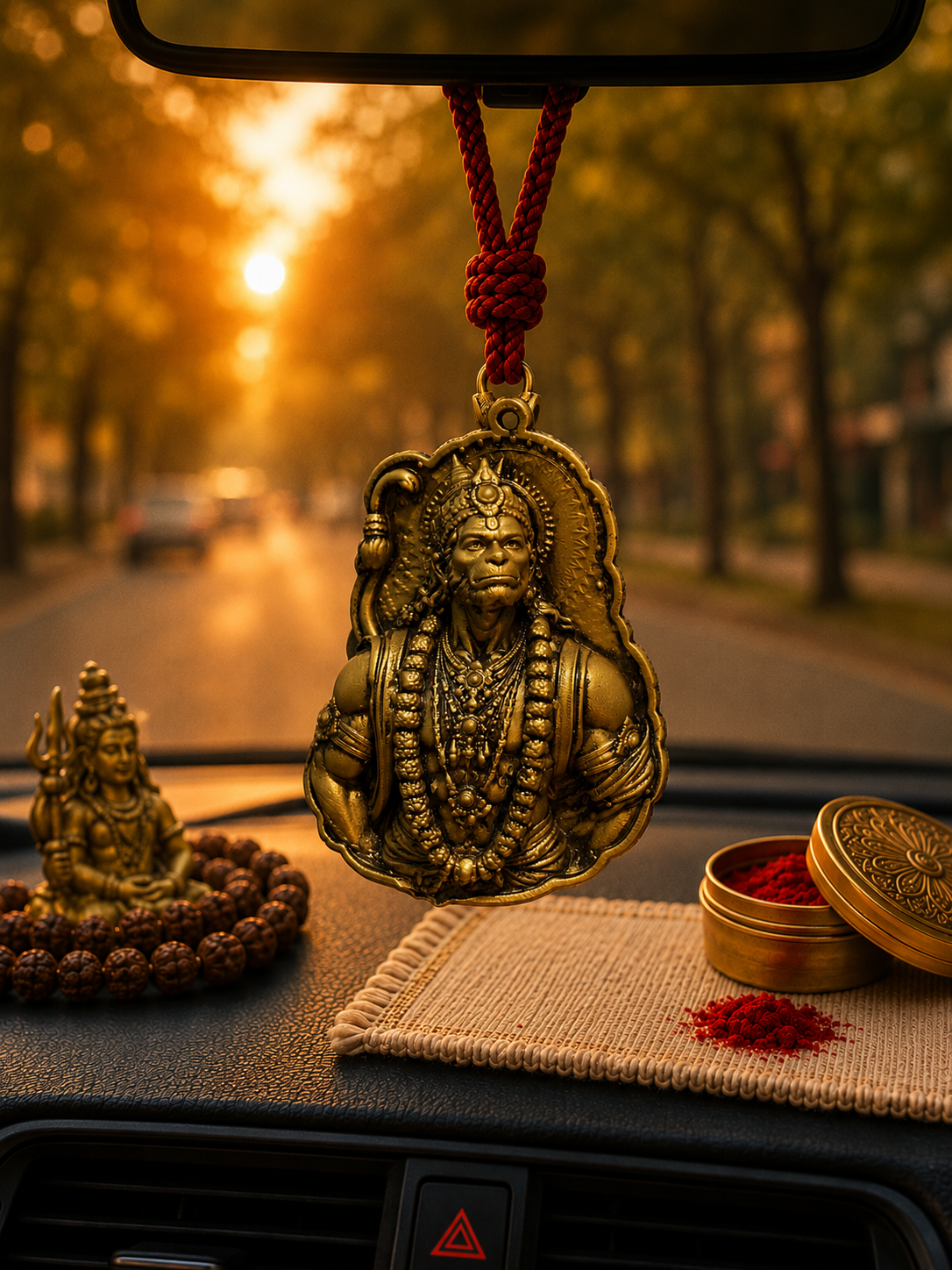 Hanuman Ji Car Hanging Pendant_dashboard