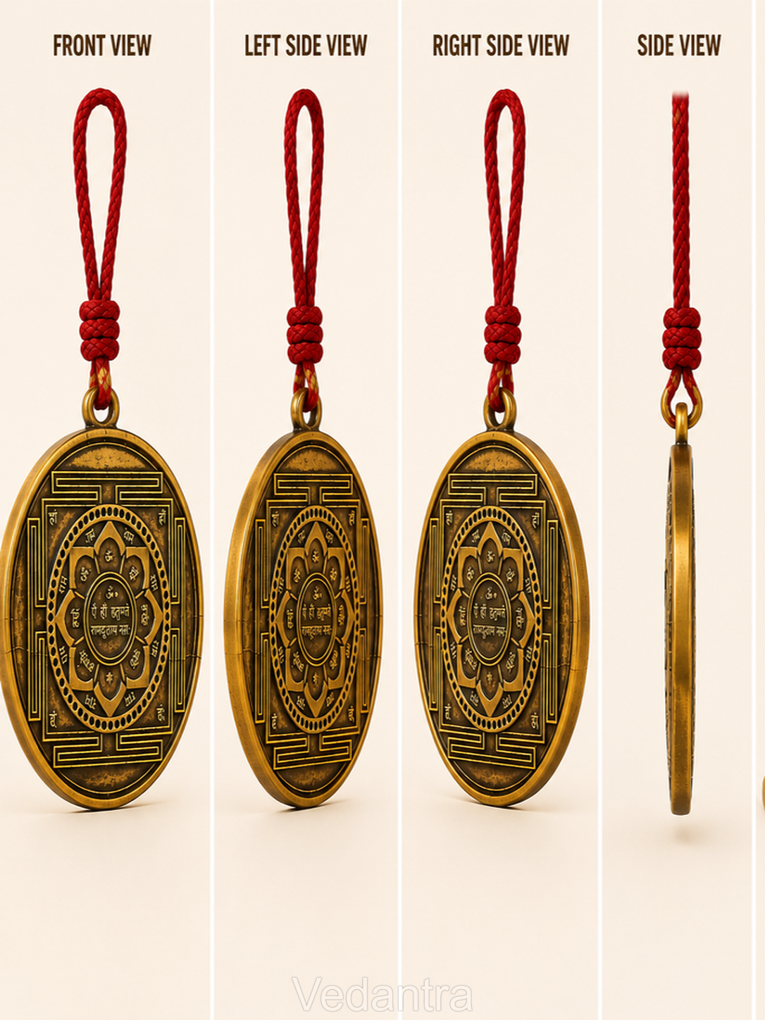 Sacred Hanuman Raksha Yantra Car Hanging Pendant – Spiritual Rearview Mirror Charm for Protection & Positive Energy