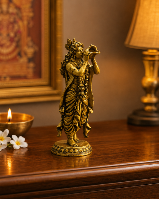 Krishna with sankh_home/office decor