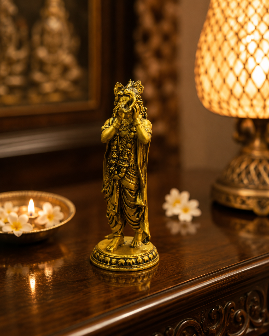 Krishna with sankh_Home/office decor