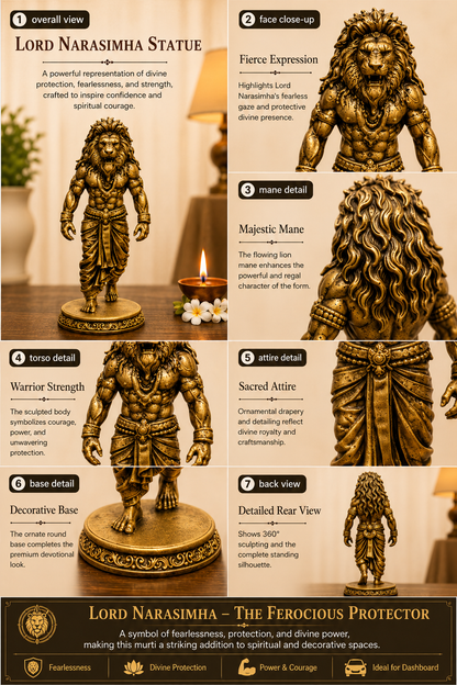 Lord Narasimha statue for car dashboard