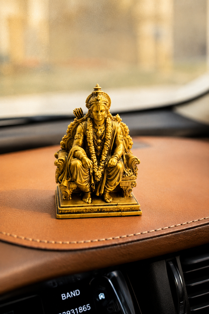 Divine Golden Combo Offer – Lord Ram Home Idol & Shiv-Parvati Car Hanging Pendant