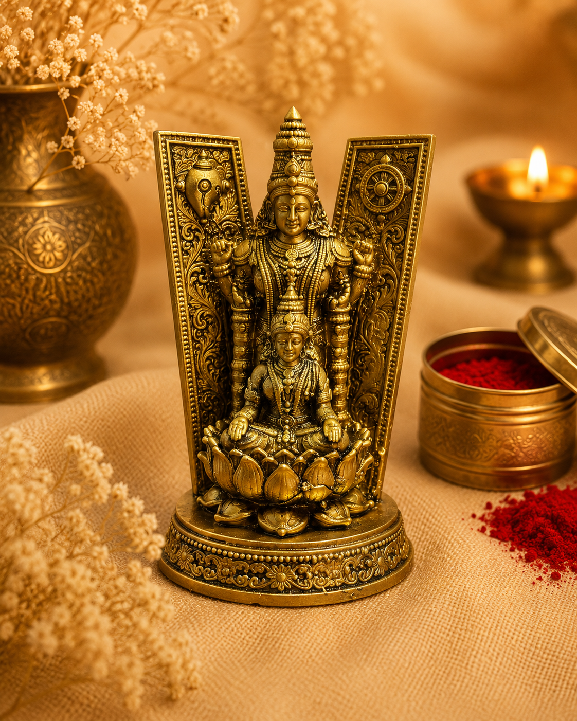 Tirupati Balaji Venkateshvara with Goddess Lakshmi Idol