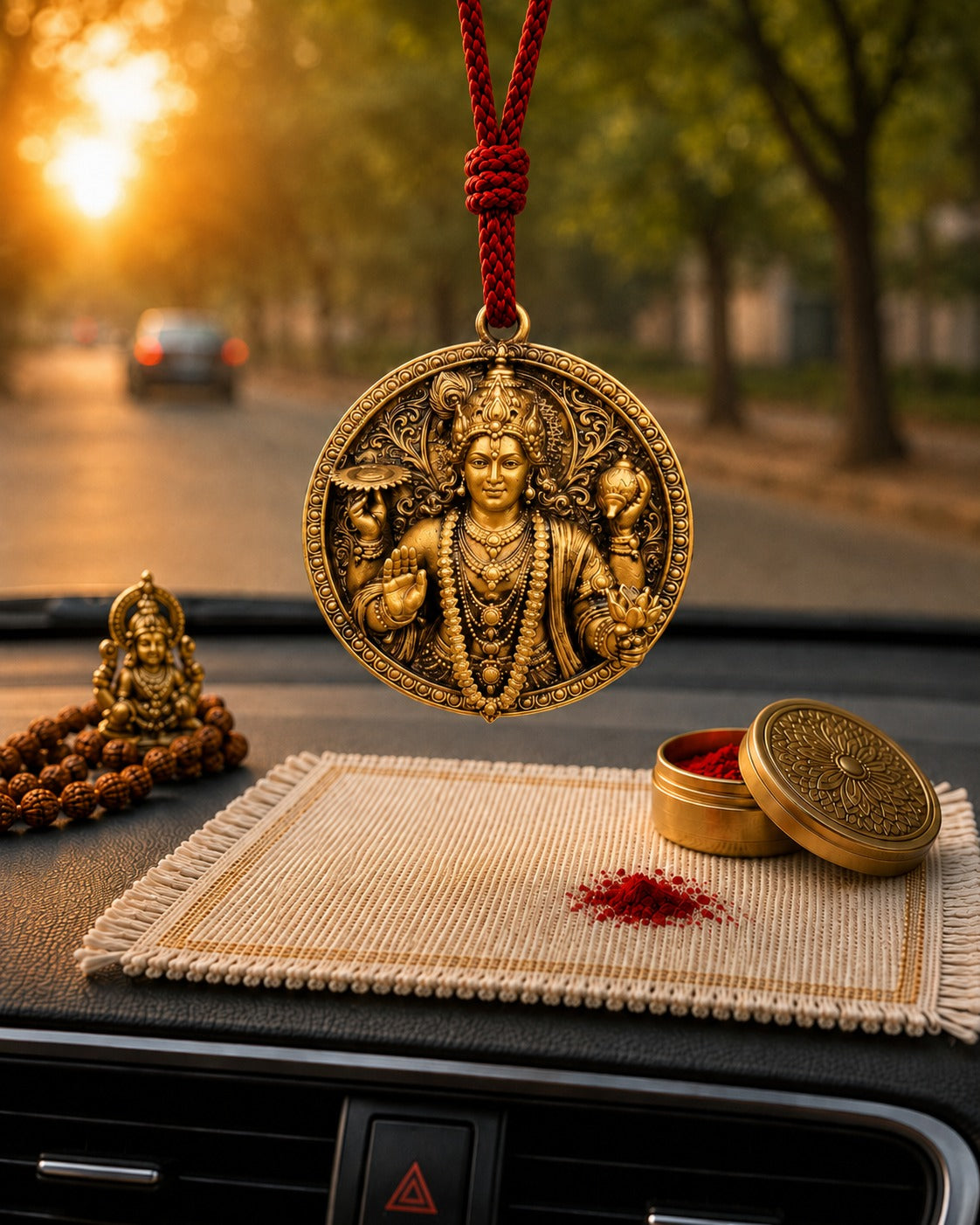 Lord Vishnu Car Hanging Pendant