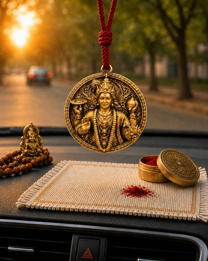 Divine Combo Offer – Lord Vishnu Hanging Pendant & Meditating Krishna Idol