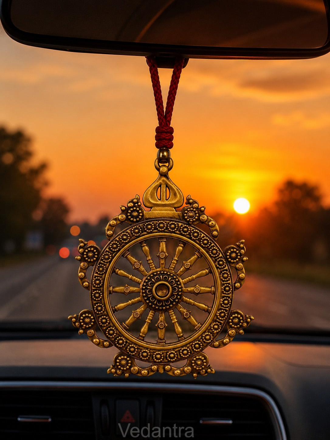 Dharma Wheel Car Hanging Pendant – Spiritual Protection & Positive Energy Decor