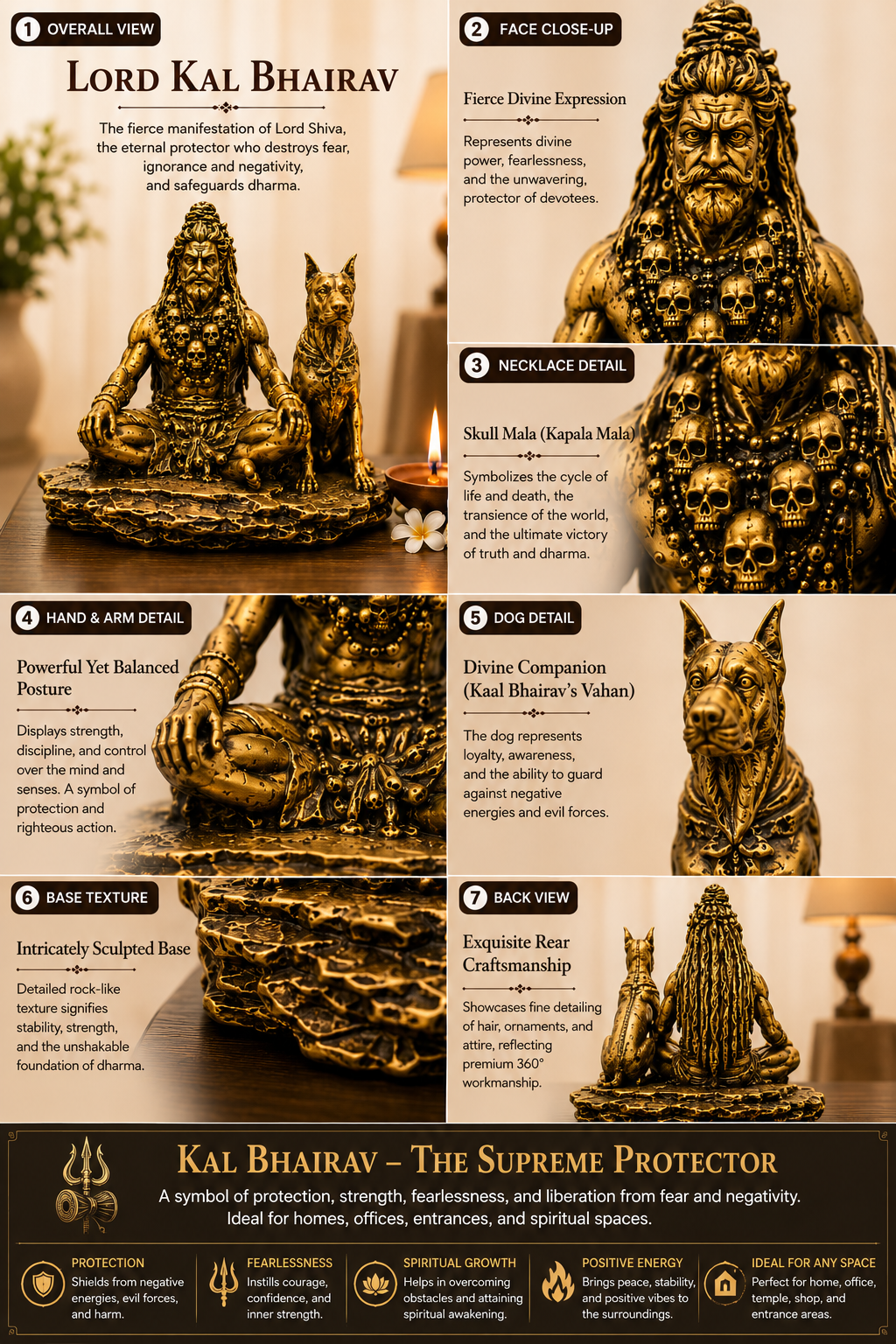 Kaal Bhairav Ji Idol with Sacred Dog