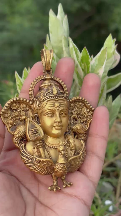 Lord Kartikeya Car Hanging with Vel & Peacock